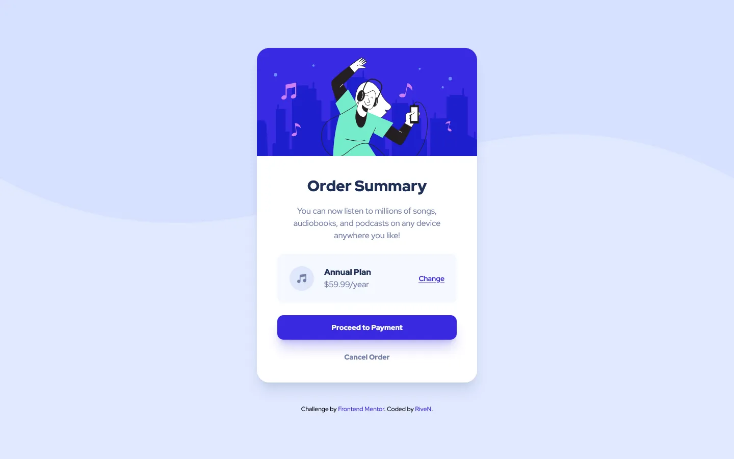 Order summary component