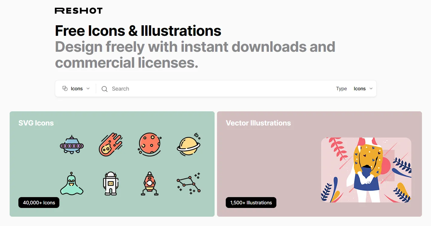 Reshot website screenshot